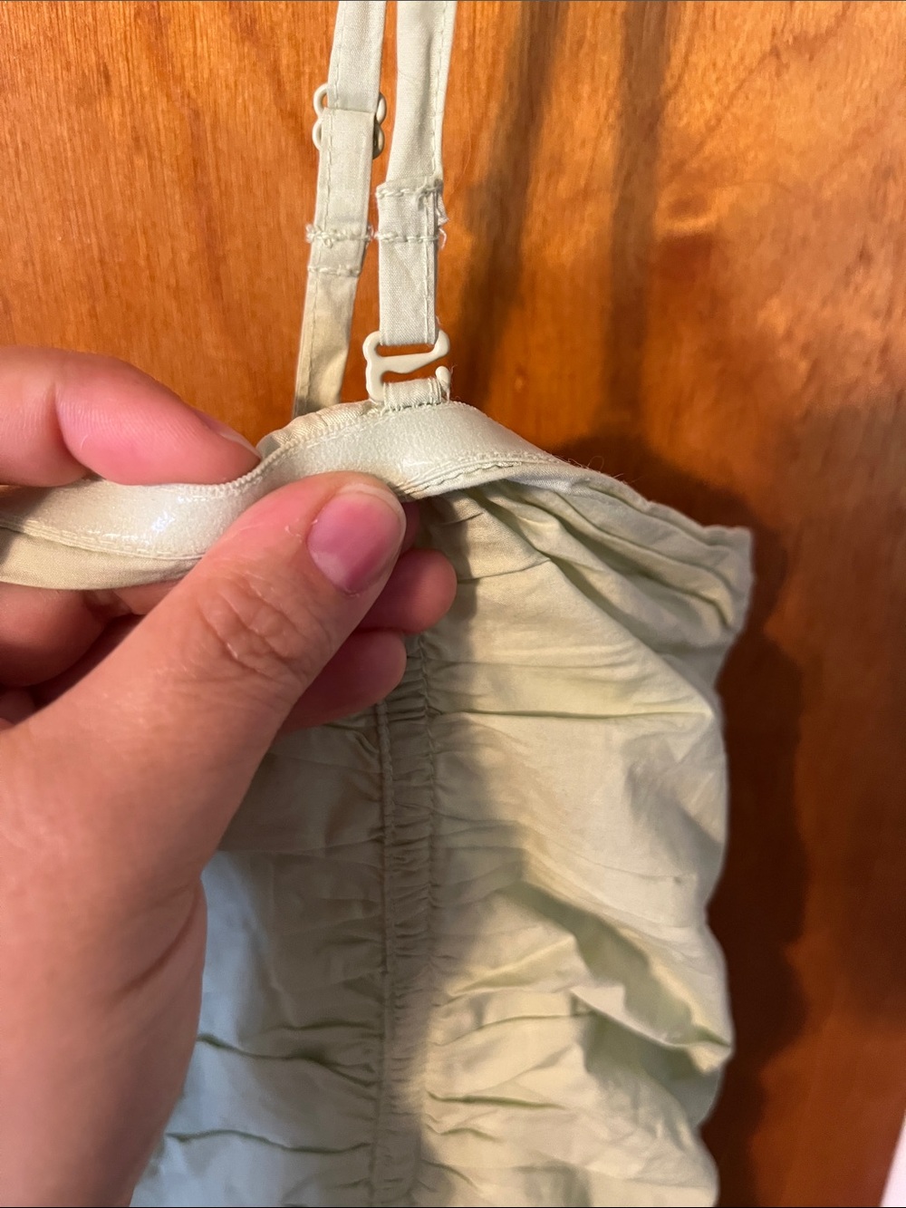 American Eagle Outfitters Light Sage Ruched Spaghetti-Strap Maxi Dress - Picture 8 of 9